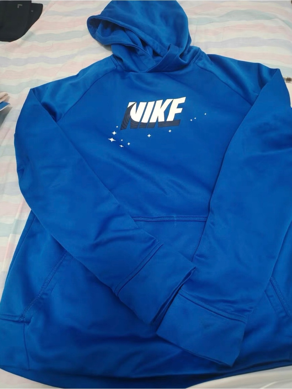 Nike Blue Pullover Hoodie with White Logo